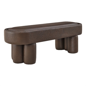 Mossi 52-Inch Oval Vegan Leather Bench in Espresso