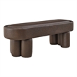 Mossi 52-Inch Oval Vegan Leather Bench in Espresso