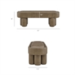 Mossi 52-Inch Oval Vegan Leather Bench in Mushroom