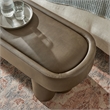 Mossi 52-Inch Oval Vegan Leather Bench in Mushroom