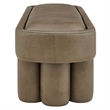 Mossi 52-Inch Oval Vegan Leather Bench in Mushroom