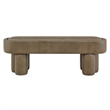 Mossi 52-Inch Oval Vegan Leather Bench in Mushroom