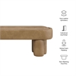 Mossi 52-Inch Oval Vegan Leather Bench in Toast