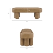 Mossi 52-Inch Oval Vegan Leather Bench in Toast