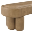 Mossi 52-Inch Oval Vegan Leather Bench in Toast