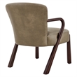 Arden Faux Leather Upholstered Accent Armchair in Mushroom