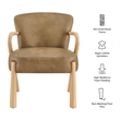 Arden Faux Leather Upholstered Accent Armchair in Toast