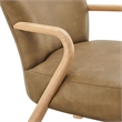 Arden Faux Leather Upholstered Accent Armchair in Toast
