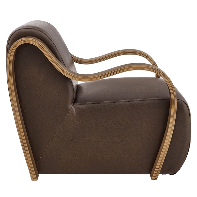 Atrium Vegan Leather Accent Armchair in Espresso