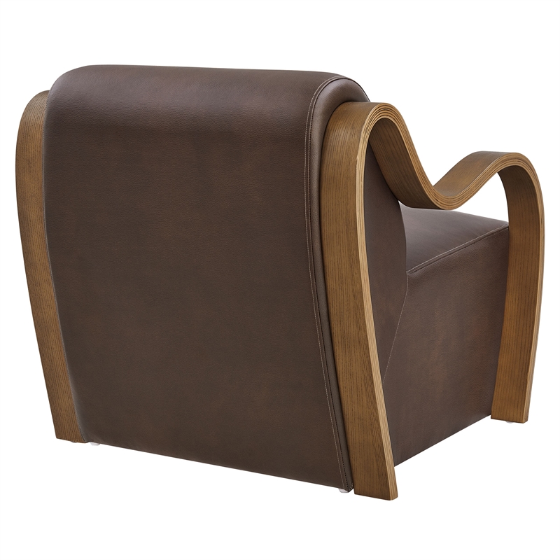 Atrium Vegan Leather Accent Armchair in Espresso