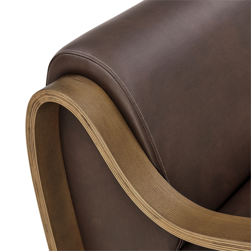 Atrium Vegan Leather Accent Armchair in Espresso