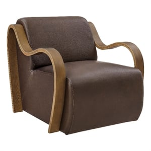Atrium Vegan Leather Accent Armchair in Espresso