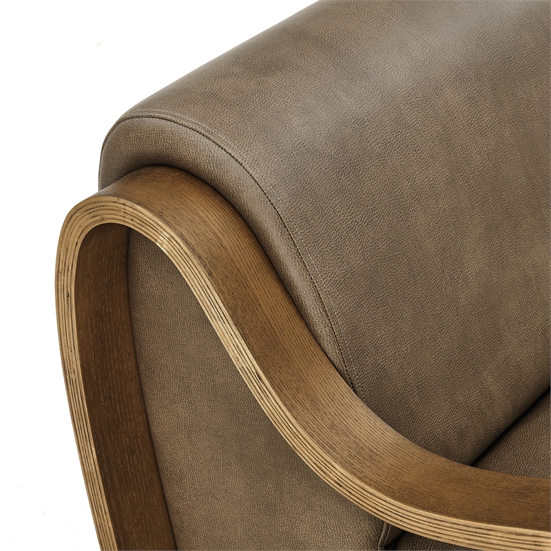 Atrium Vegan Leather Accent Armchair in Mushroom