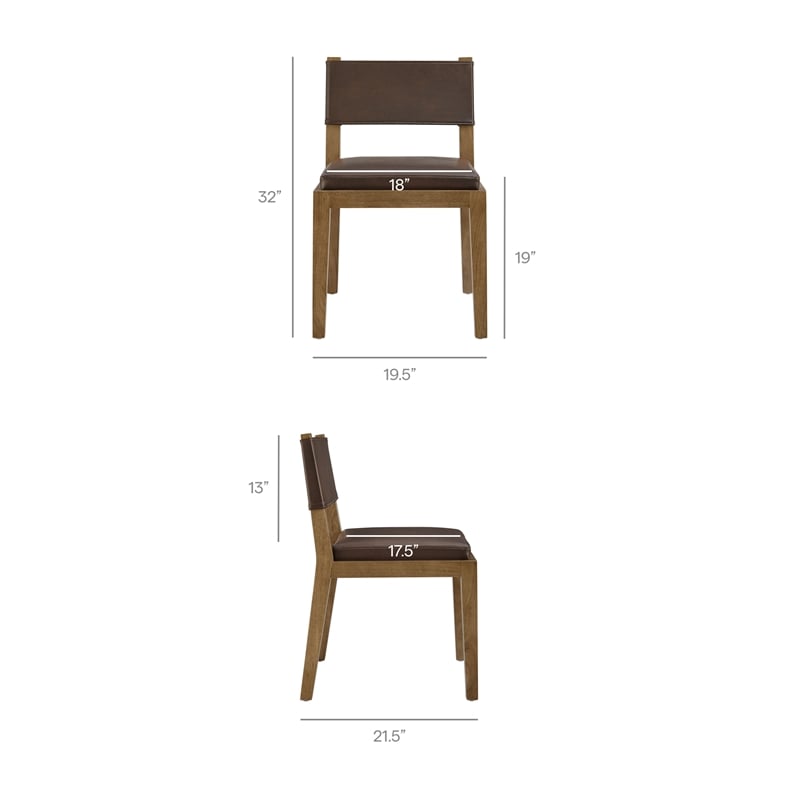 Calder Vegan Leather Dining Side Chair in Espresso