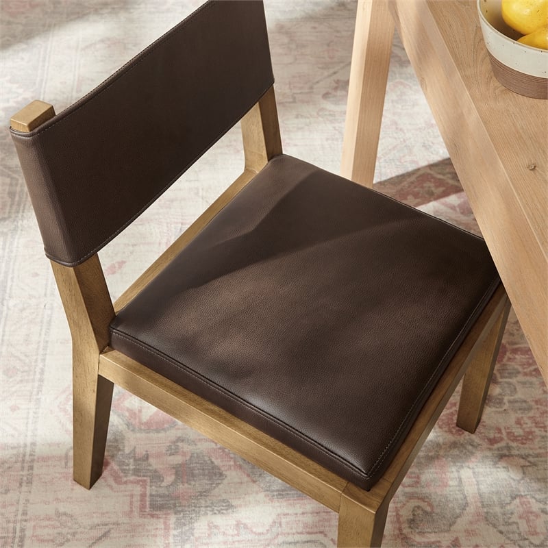 Calder Vegan Leather Dining Side Chair in Espresso