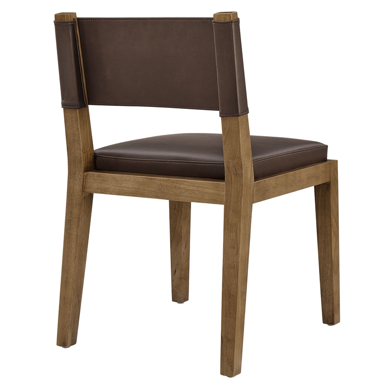 Calder Vegan Leather Dining Side Chair in Espresso