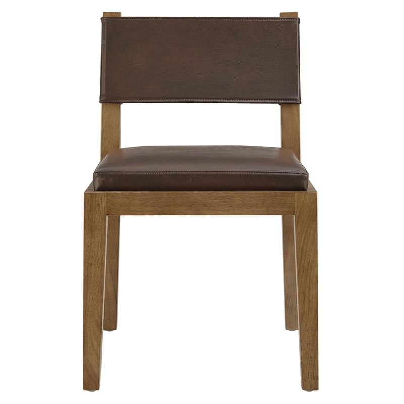 Calder Vegan Leather Dining Side Chair in Espresso