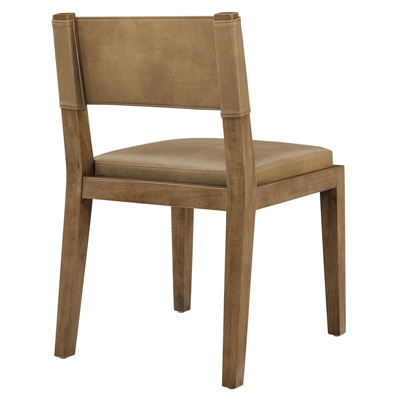 Calder Vegan Leather Dining Side Chair in Toast
