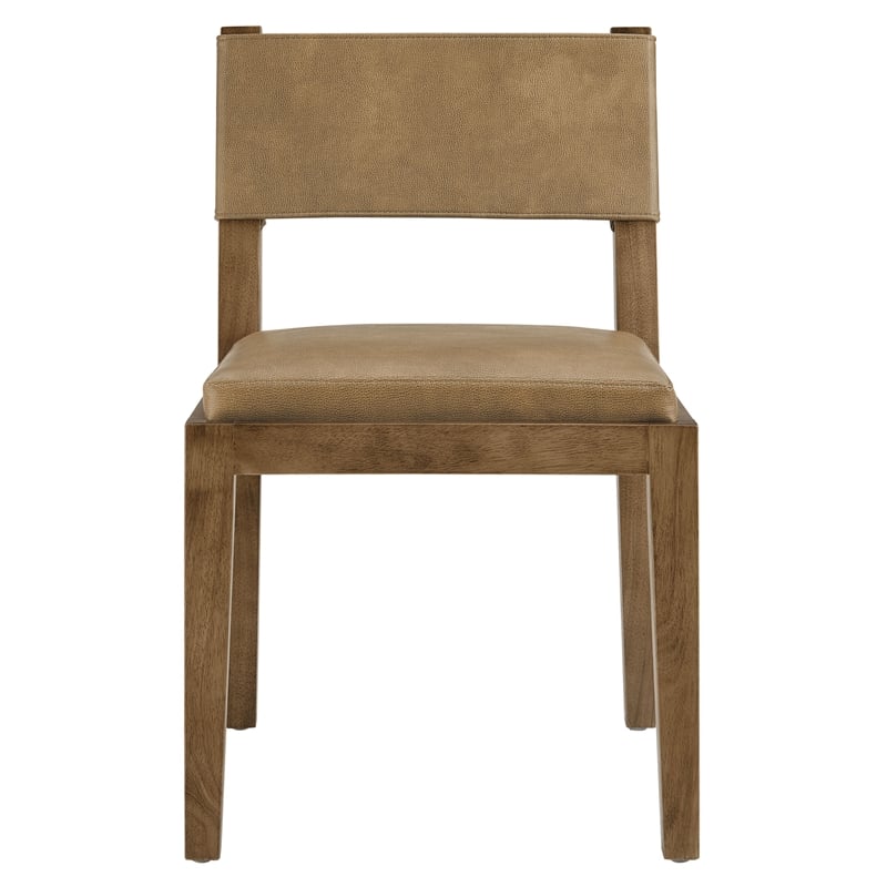 Calder Vegan Leather Dining Side Chair in Toast