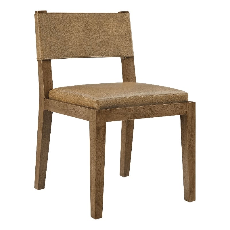 Calder Vegan Leather Dining Side Chair in Toast