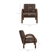 Lunet Faux Leather Upholstered Accent Chair in Espresso
