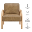 Lunet Faux Leather Upholstered Accent Chair in Toast