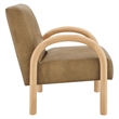 Lunet Faux Leather Upholstered Accent Chair in Toast