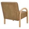 Lunet Faux Leather Upholstered Accent Chair in Toast
