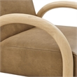 Lunet Faux Leather Upholstered Accent Chair in Toast
