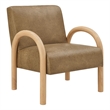 Lunet Faux Leather Upholstered Accent Chair in Toast
