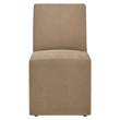 Tessera Upholstered Linen-Blend Slipcovered Dining Chair in Almond