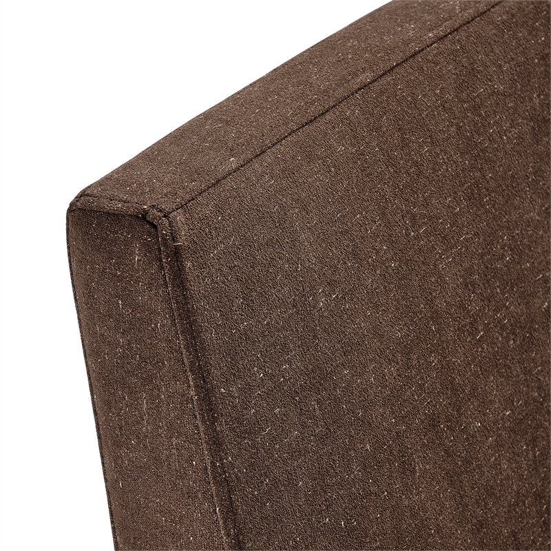 Tessera Upholstered Linen-Blend Slipcovered Dining Chair in Cocoa