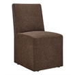 Tessera Upholstered Linen-Blend Slipcovered Dining Chair in Cocoa