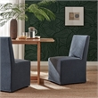 Tessera Upholstered Linen-Blend Slipcovered Dining Chair in Denim