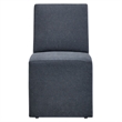 Tessera Upholstered Linen-Blend Slipcovered Dining Chair in Denim