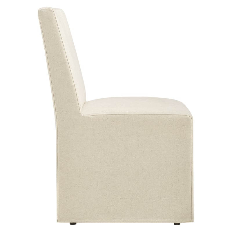 Tessera Upholstered Linen-Blend Slipcovered Dining Chair in Linen