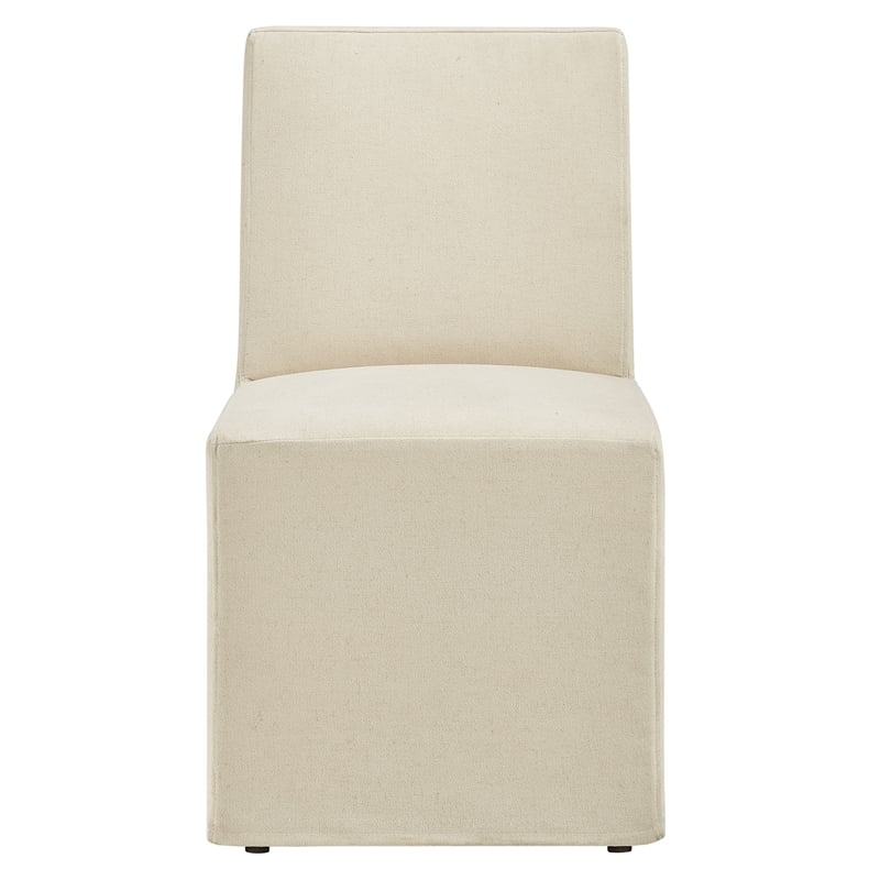 Tessera Upholstered Linen-Blend Slipcovered Dining Chair in Linen