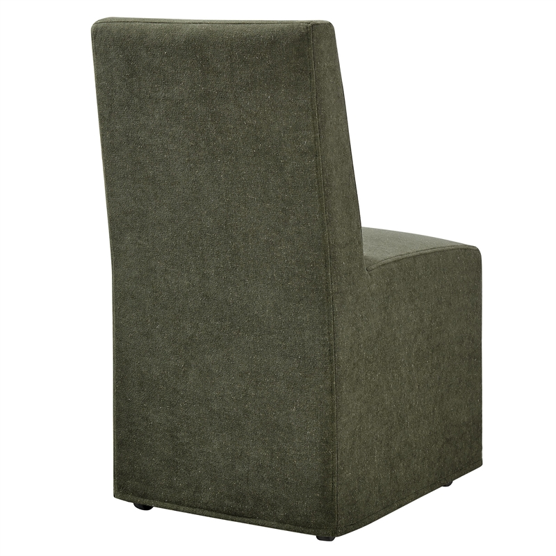 Tessera Upholstered Linen-Blend Slipcovered Dining Chair in Sage