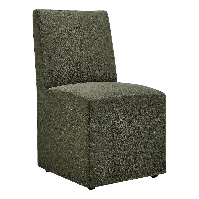 Tessera Upholstered Linen-Blend Slipcovered Dining Chair in Sage