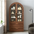 Rory 76 Inch Arched Kitchen Pantry Cabinet in Walnut