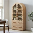 Rory 76 Inch Arched Kitchen Pantry Cabinet in Light Oak