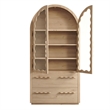 Rory 76 Inch Arched Kitchen Pantry Cabinet in Light Oak