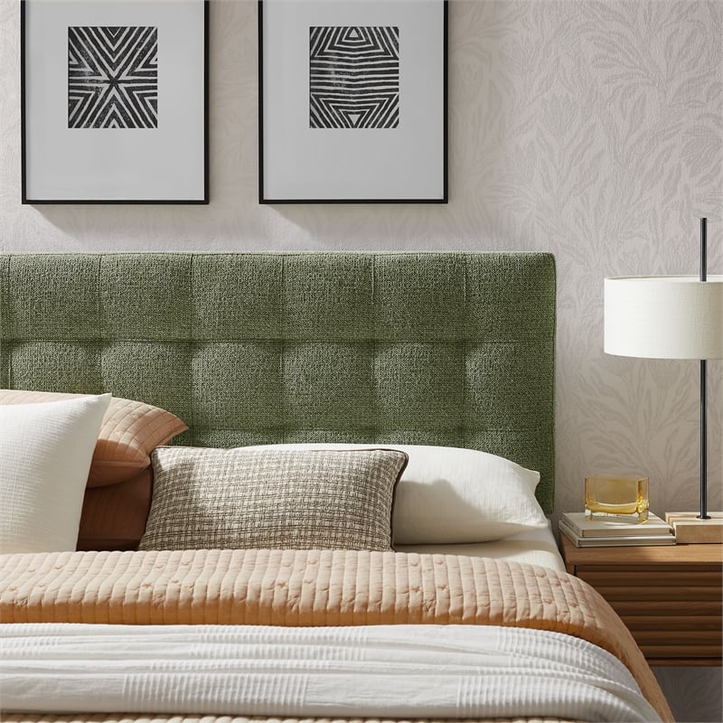 Lily Upholstered Full Size Headboard in Leaf