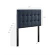 Lily Upholstered Twin Size Headboard in Navy
