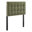 Lily Upholstered Twin Size Headboard in Leaf