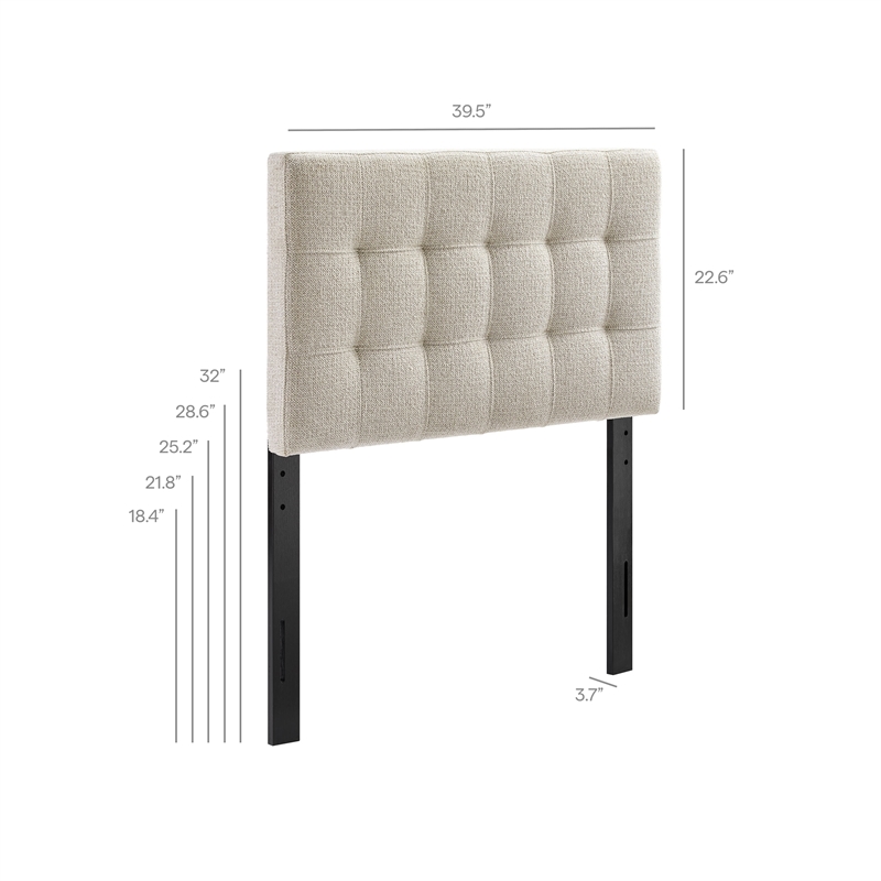 Lily Upholstered Twin Size Headboard in Dove