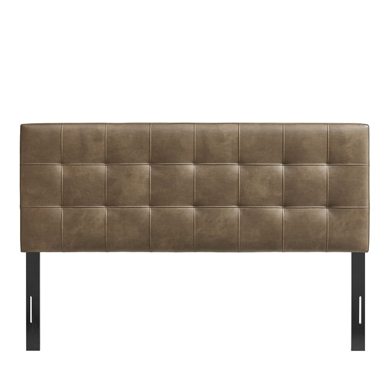Lily Vegan Leather King Size Headboard in Mushroom