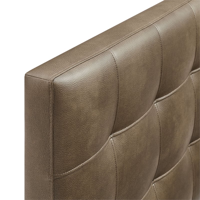 Lily Vegan Leather King Size Headboard in Mushroom