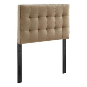 Lily Stain-Resistant Performance Velvet Twin Size Headboard in Taupe