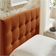 Lily Stain-Resistant Performance Velvet Twin Size Headboard in Rust